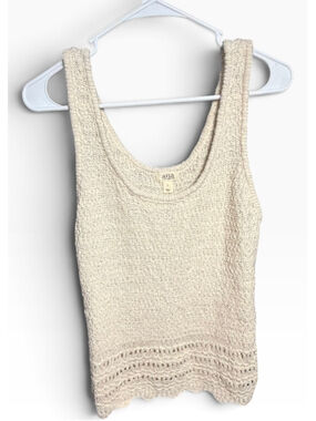Women's ana Beige Knit Tank Top Size L